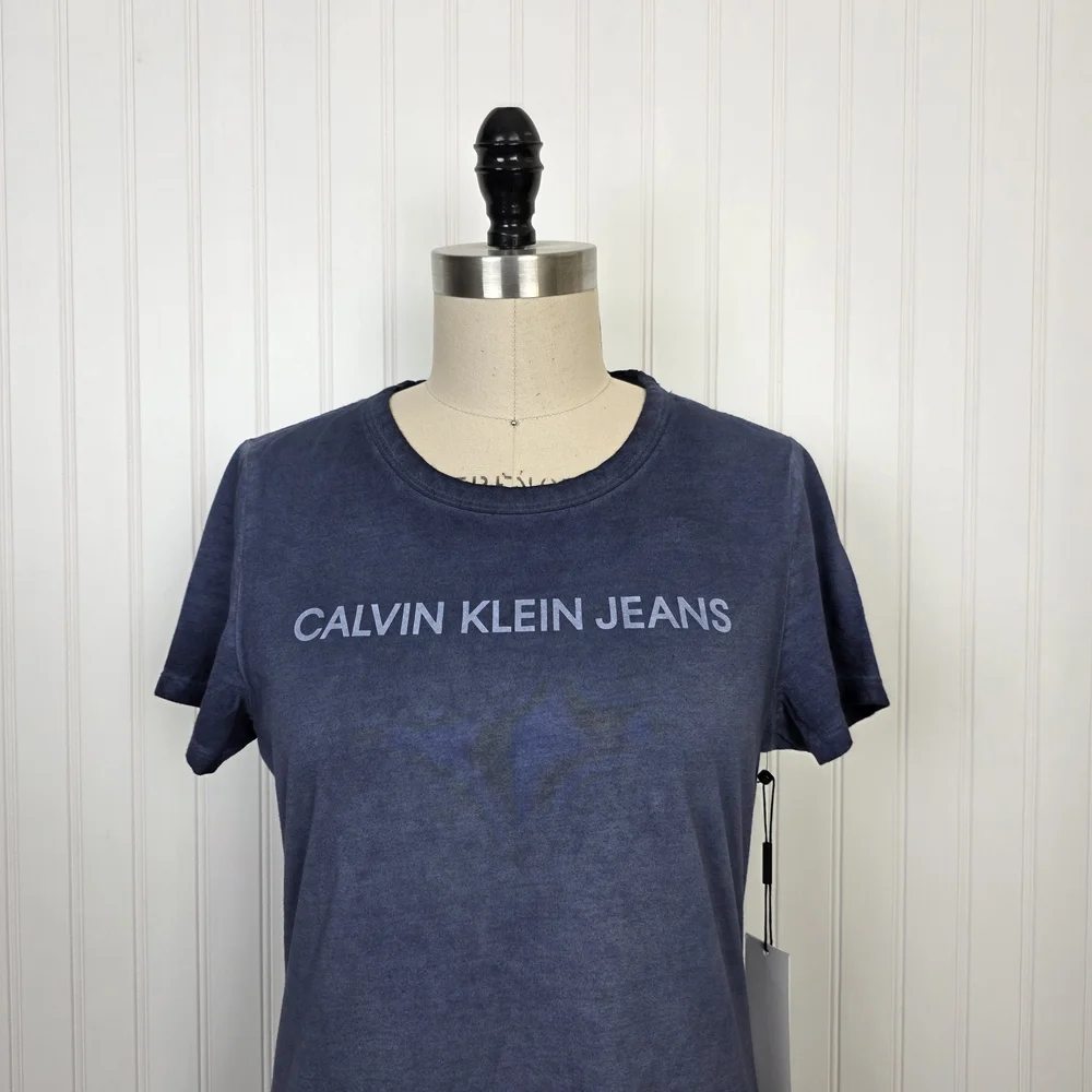 Calvin Klein T-Shirt Cotton Dress Navy M - Picture 3 of 6